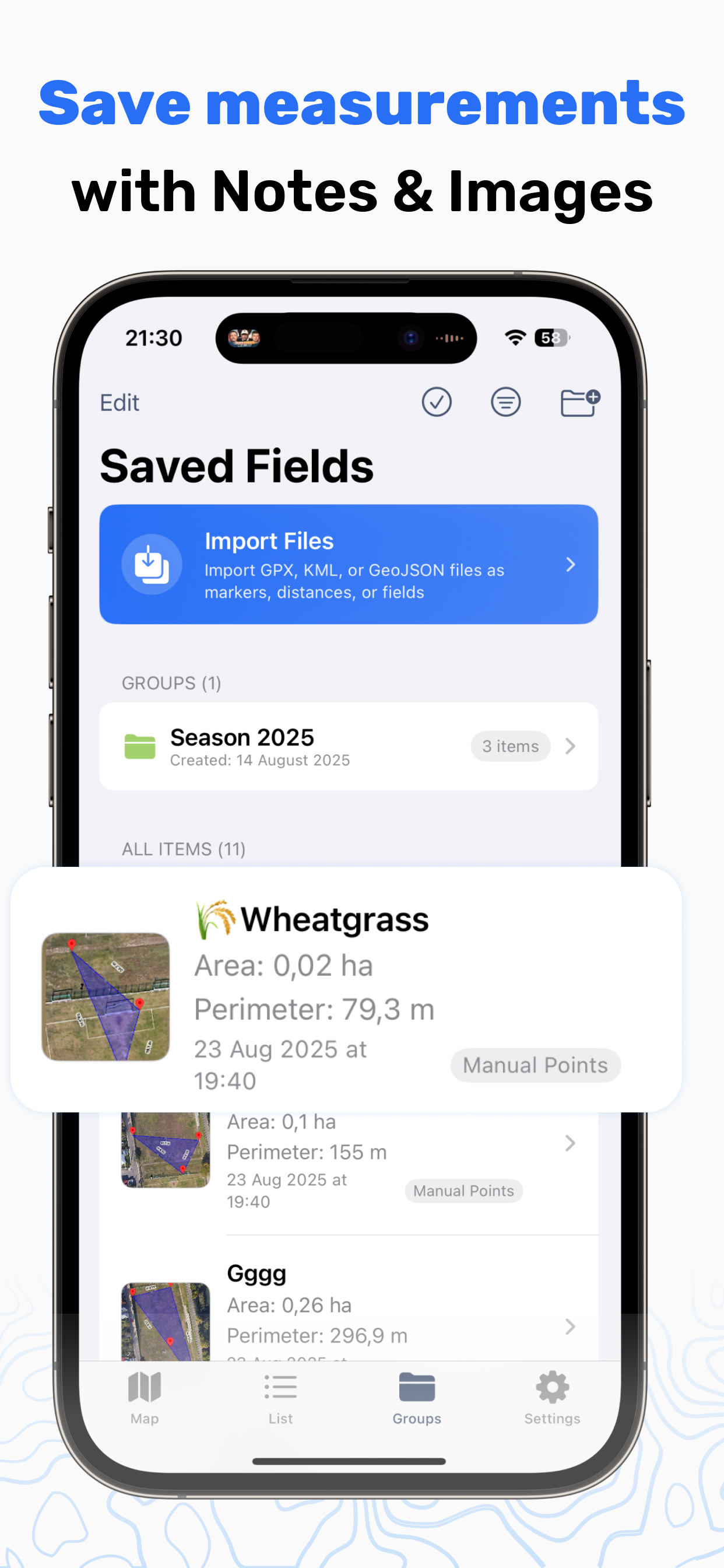 Field area calculation for fertilizer planning